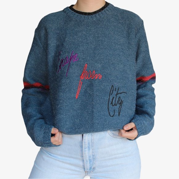 Foriss Escape From City Wool Blend Knit Sweater - Picture 1 of 15